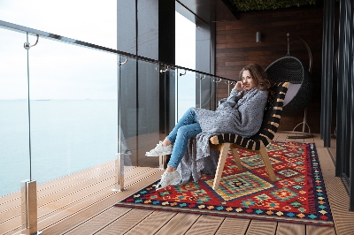 Nowoczesny dywan outdoor Kolorowe trójkąty retro