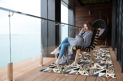 Dywan na taras zewnętrzny Mozaika geometryczna