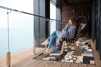 Tarasowy dywan zewnętrzny Kolaż przypominający kwiaty