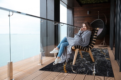 Nowoczesny dywan outdoor Marmur żyłowy złoty