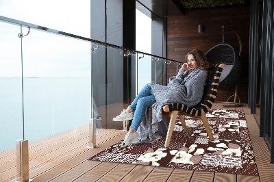 Dywan na taras zewnętrzny Kwiaty kolażowe