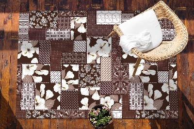 Dywan na taras zewnętrzny Kwiaty kolażowe