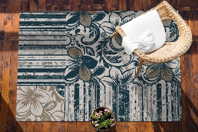 Dywan na taras zewnętrzny Kwiaty i linie