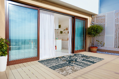 Dywan na taras zewnętrzny Kwiaty i linie