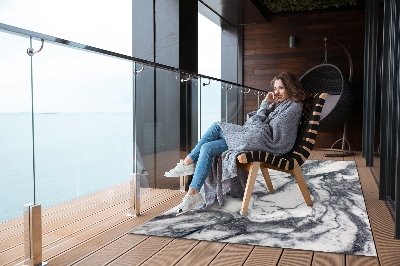 Dywan na taras zewnętrzny Czarno-biały marmur