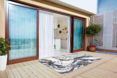 Dywan na taras zewnętrzny Czarno-biały marmur