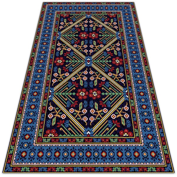 Dywan ogrodowy Geometryczne kwiaty retro