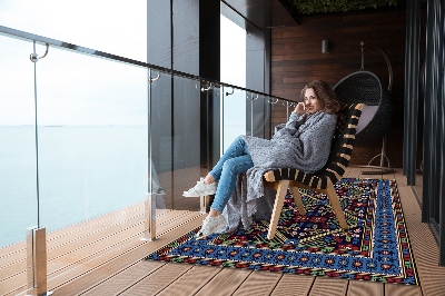 Dywan ogrodowy Geometryczne kwiaty retro