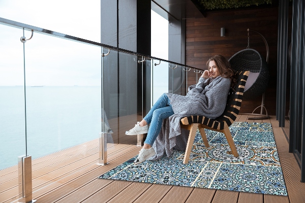 Nowoczesny dywan outdoor Mandala patchwork