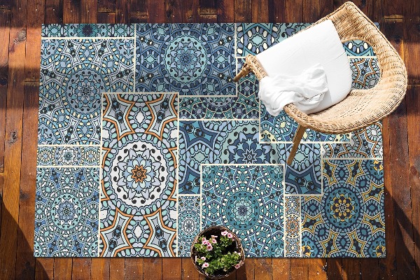 Nowoczesny dywan outdoor Mandala patchwork
