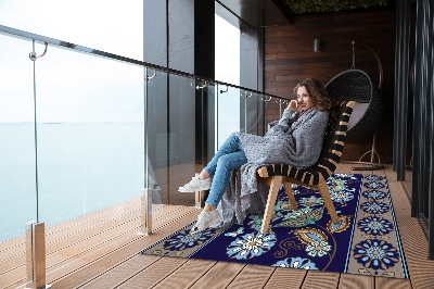 Nowoczesny dywan outdoor Ozdoba kwiatowa