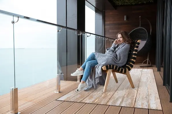Nowoczesny dywan outdoor Stare deski