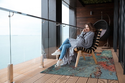 Nowoczesny dywan outdoor Skorodowany metal