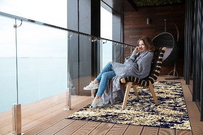 Tarasowy dywan zewnętrzny Żółte paski retro