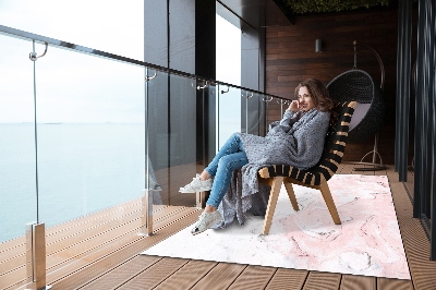 Nowoczesny dywan outdoor Biały i różowy marmur