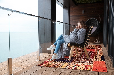 Nowoczesny dywan outdoor Abstrakcja patchworkowa