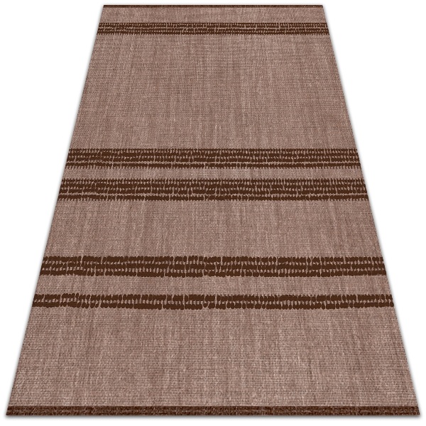 Nowoczesny dywan outdoor wzór Brązowy w linie