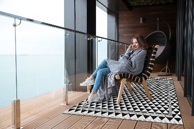 Dywan ogrodowy Czarno-białe trójkąty