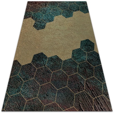 Tarasowy dywan zewnętrzny Betonowe heksagony