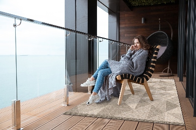 Nowoczesny dywan outdoor Trójkąty i kwadraty