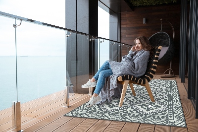 Tarasowy dywan zewnętrzny Kwiaty w geometryczny wzór