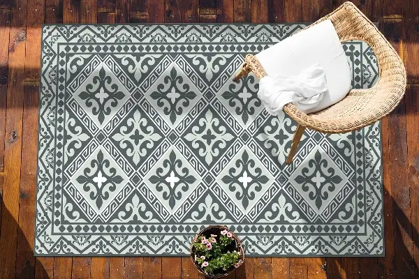Tarasowy dywan zewnętrzny Kwiaty w geometryczny wzór