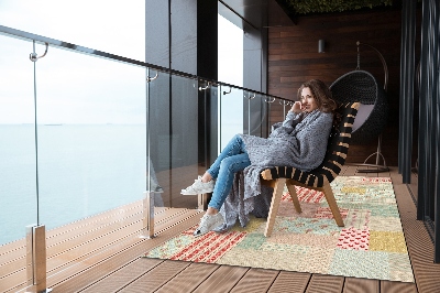 Nowoczesny dywan outdoor Kolorowa patchworkowa