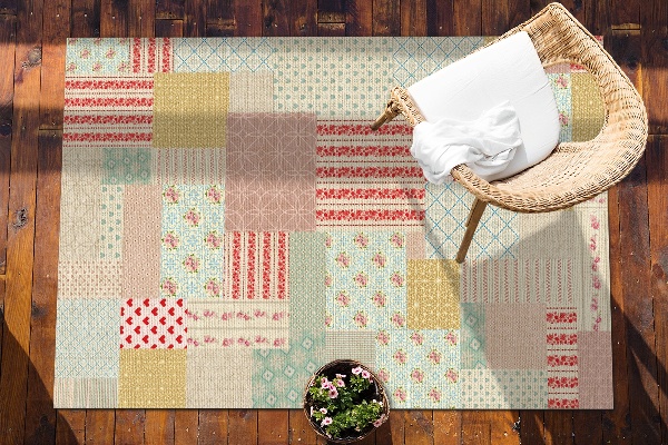Nowoczesny dywan outdoor Kolorowa patchworkowa