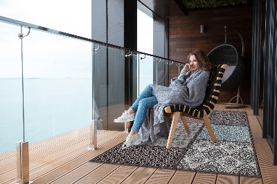 Tarasowy dywan zewnętrzny Połączenie wzorów