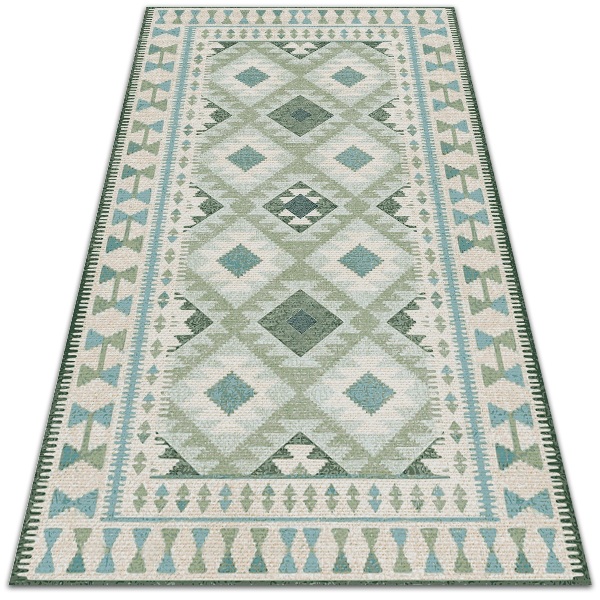 Nowoczesny dywan outdoor Zielone romby