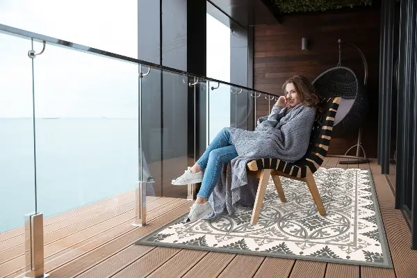 Nowoczesny dywan outdoor Koło retro