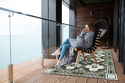 Dywan na taras zewnętrzny Kafelkowy wzór geometryczny