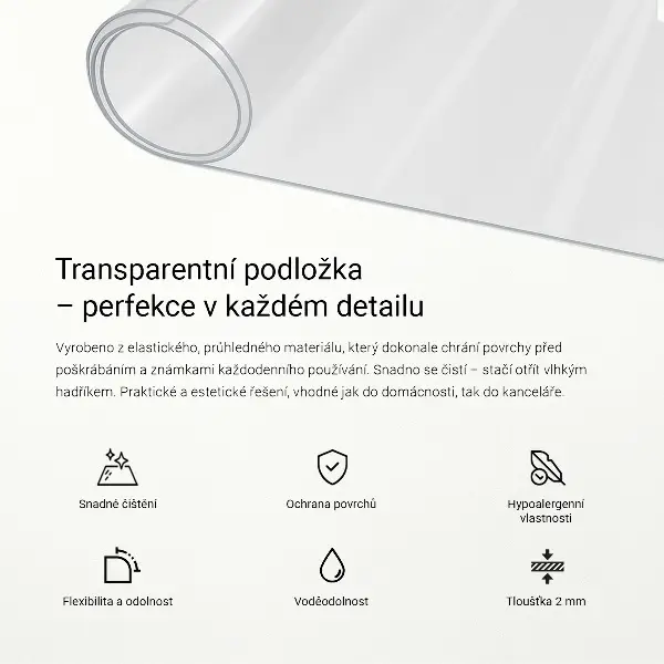 Mata przezroczysta na biurko