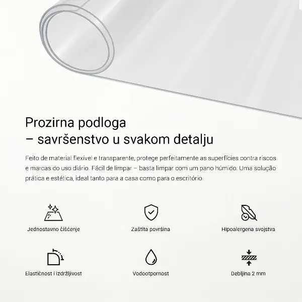 Mata przezroczysta na biurko