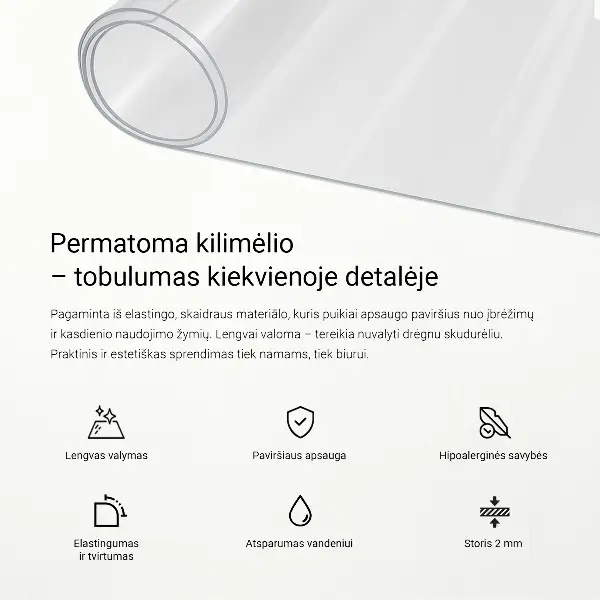 Mata przezroczysta na biurko