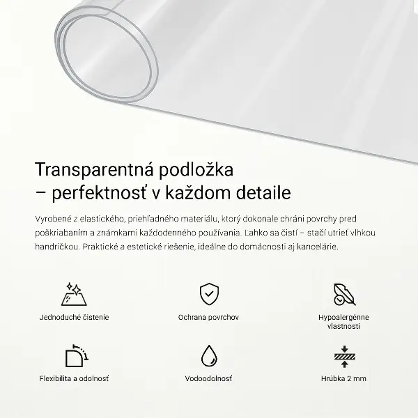 Mata przezroczysta na biurko