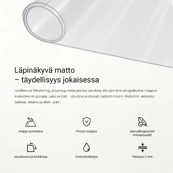 Mata przezroczysta na biurko