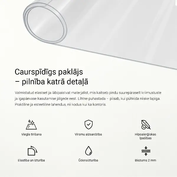 Mata przezroczysta na biurko