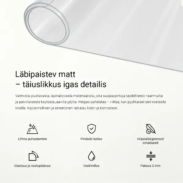 Mata przezroczysta na biurko