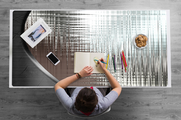 Podkład ochronny na biurko Abstrakcja srebro