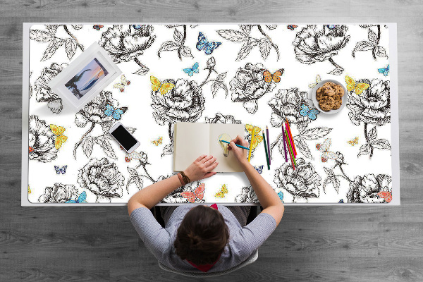 Duża podkładka na biurko dla dzieci Motyle