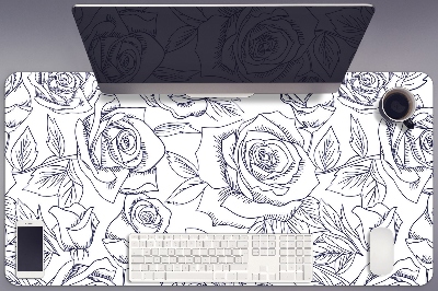 Mata na biurko Niebieskie róże