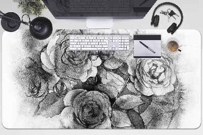Podkład ochronny na biurko Czarno-białe róże