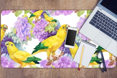 Duża podkładka na biurko Żółte papugi