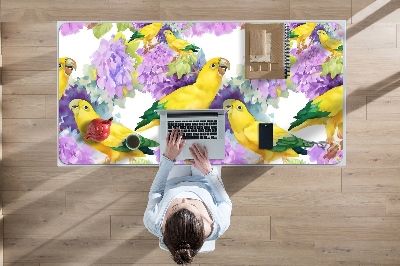Duża podkładka na biurko Żółte papugi