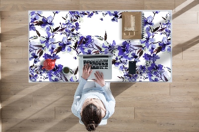 Podkład ochronny na biurko Niebieskie kwiaty