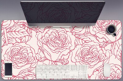 Duża podkładka na biurko dla dzieci Róże Doodle