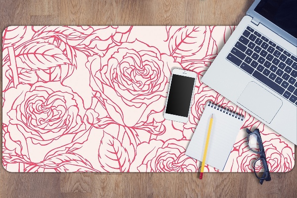 Duża podkładka na biurko dla dzieci Róże Doodle