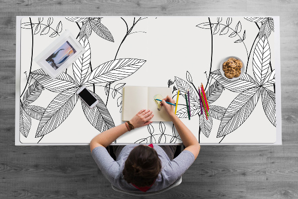 Duża podkładka ochronna na biurko Kwiaty Doodle