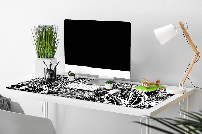 Podkładka na biurko Czarno-białe liście